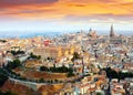 View of Toledo from hill in dawn Royalty Free Stock Photo